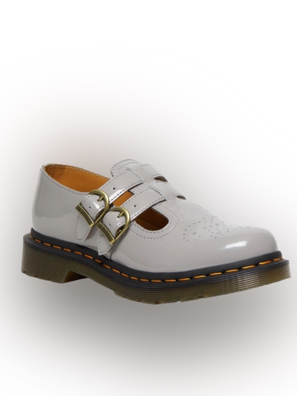 Dr. Martens Womens 8065 RARE Mary Jane Gray Patent Leather Sz US 7 EU 38 NEW